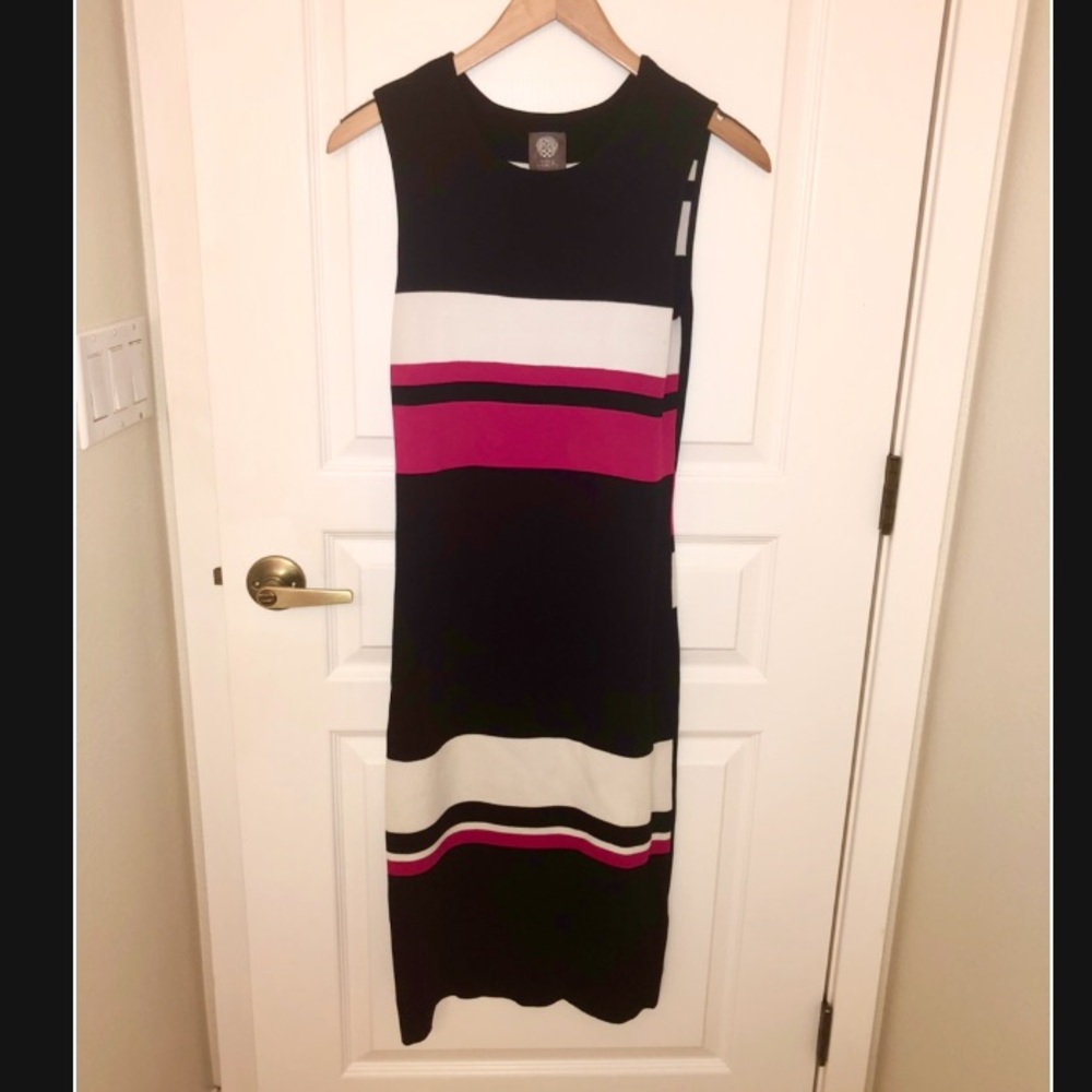 Vince Camuto Sleeveless Colorblock Sweater Dress